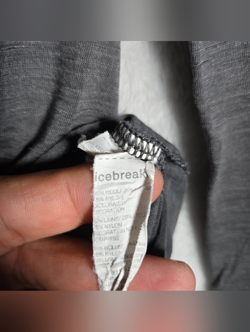 Icebreaker Cool Lite Long Sleeve Crewneck Shirt Men Large Gray Merino Wool Blend - Picture 5 of 11